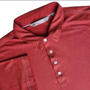Travis Mathew Golf Polo Shirt XL Short Sleeve Red Performance Stretch Cotton